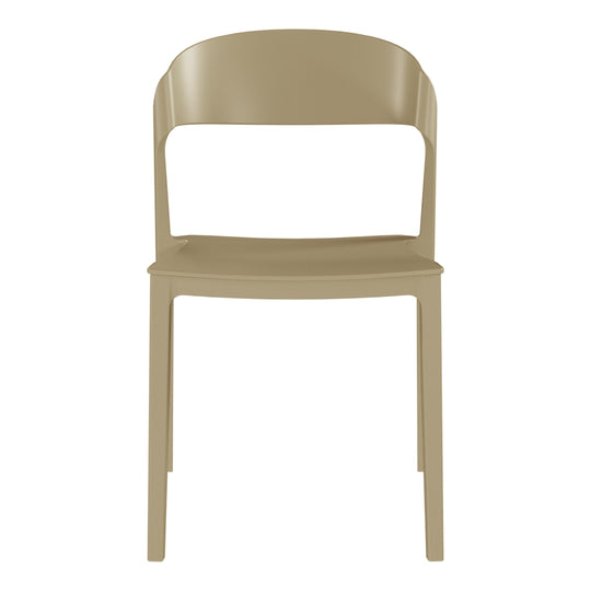 Playa Outdoor Modern Stackable Plastic Patio Bistro Dining Side Chairs (Set of 2)
