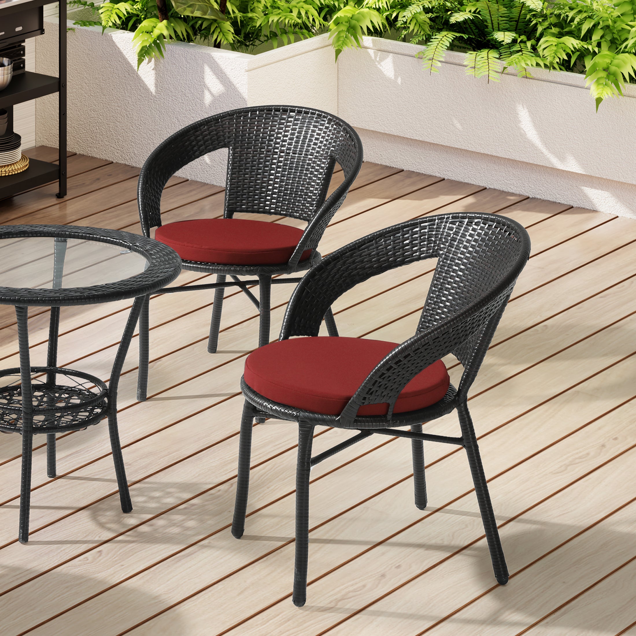 Solace Outdoor Patio Kitchen Dining Chair Seat Cushions Set of 4