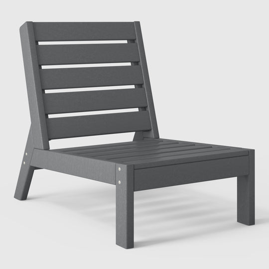 Avalon Outdoor HDPE Deep Seating Modular Armless Patio Chair with Patio Cushions