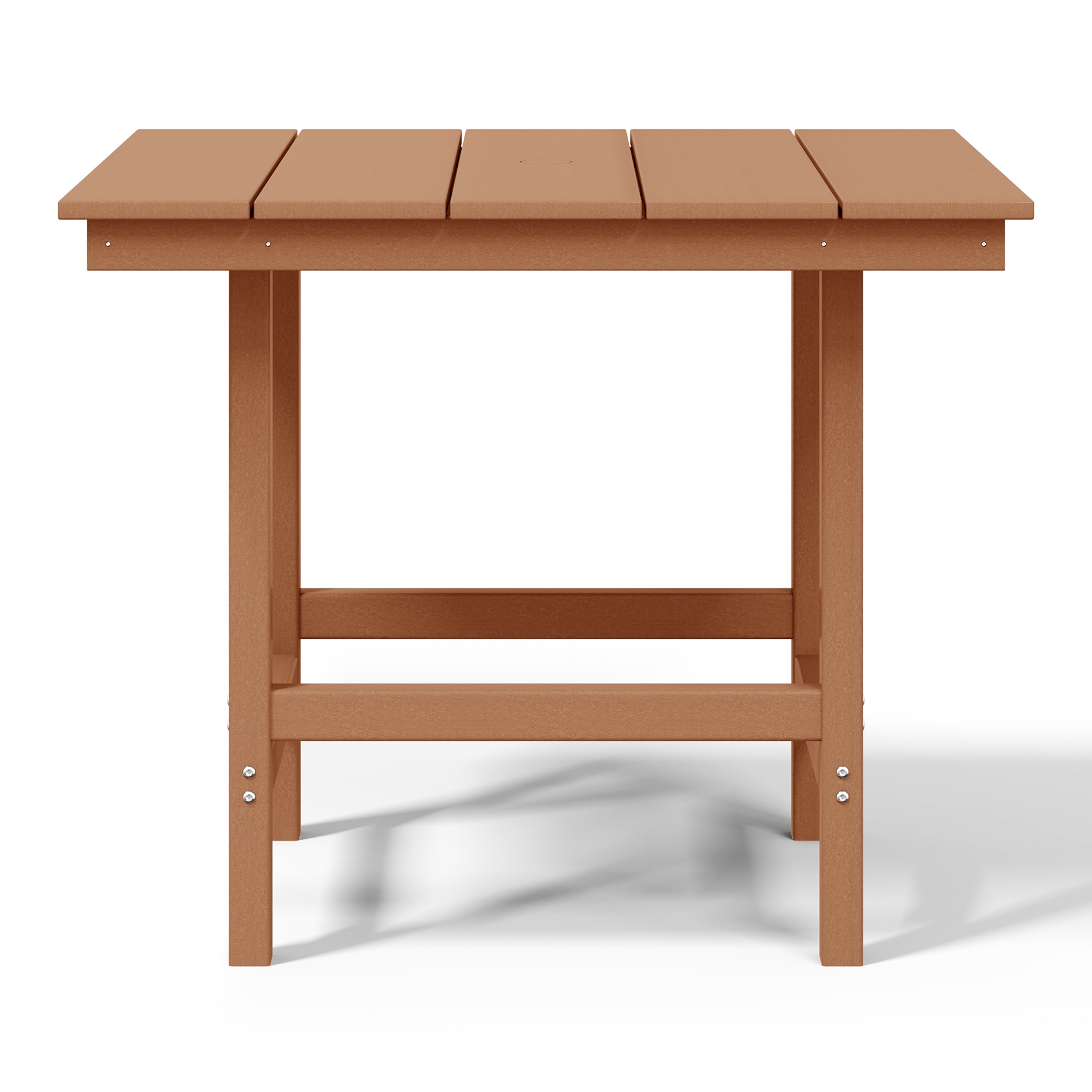 Ashore Outdoor HDPE 36" Square Patio Dining Table with Umbrella Hole