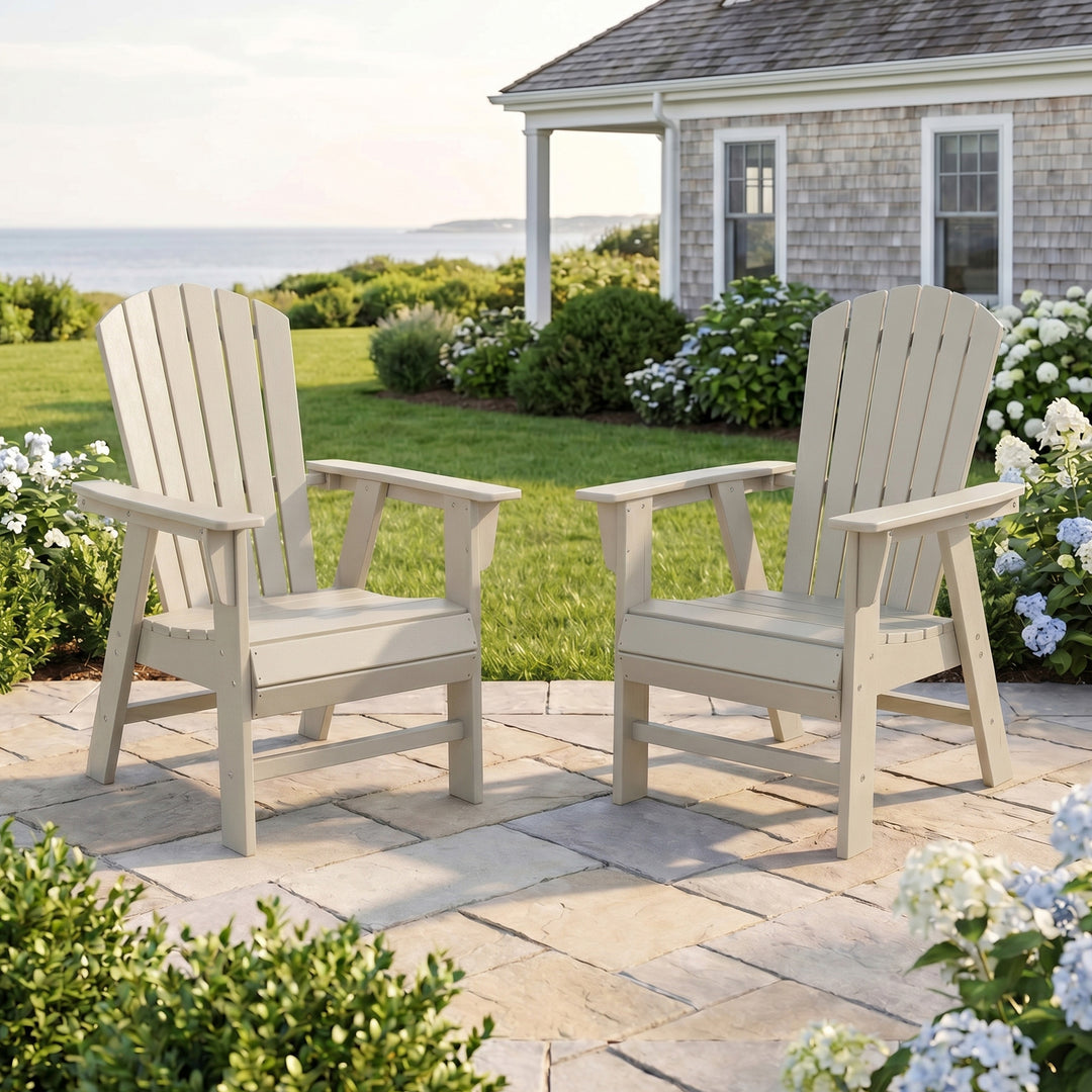 Dylan Outdoor Modern HDPE Adirondack Patio Dining Chairs (Set of 2)