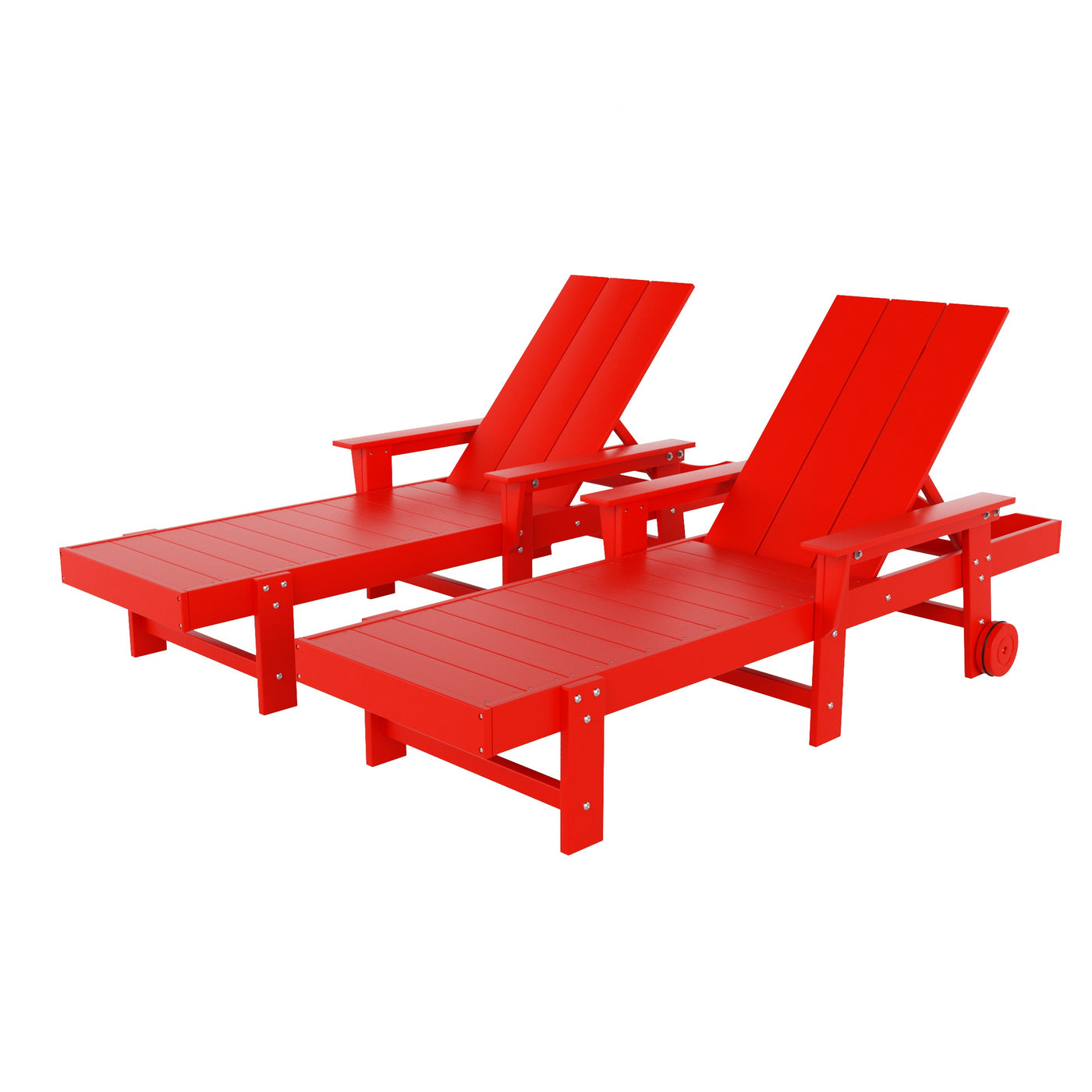 Ashore 2 Piece Reclining Chaise Lounge With Arms & Wheels