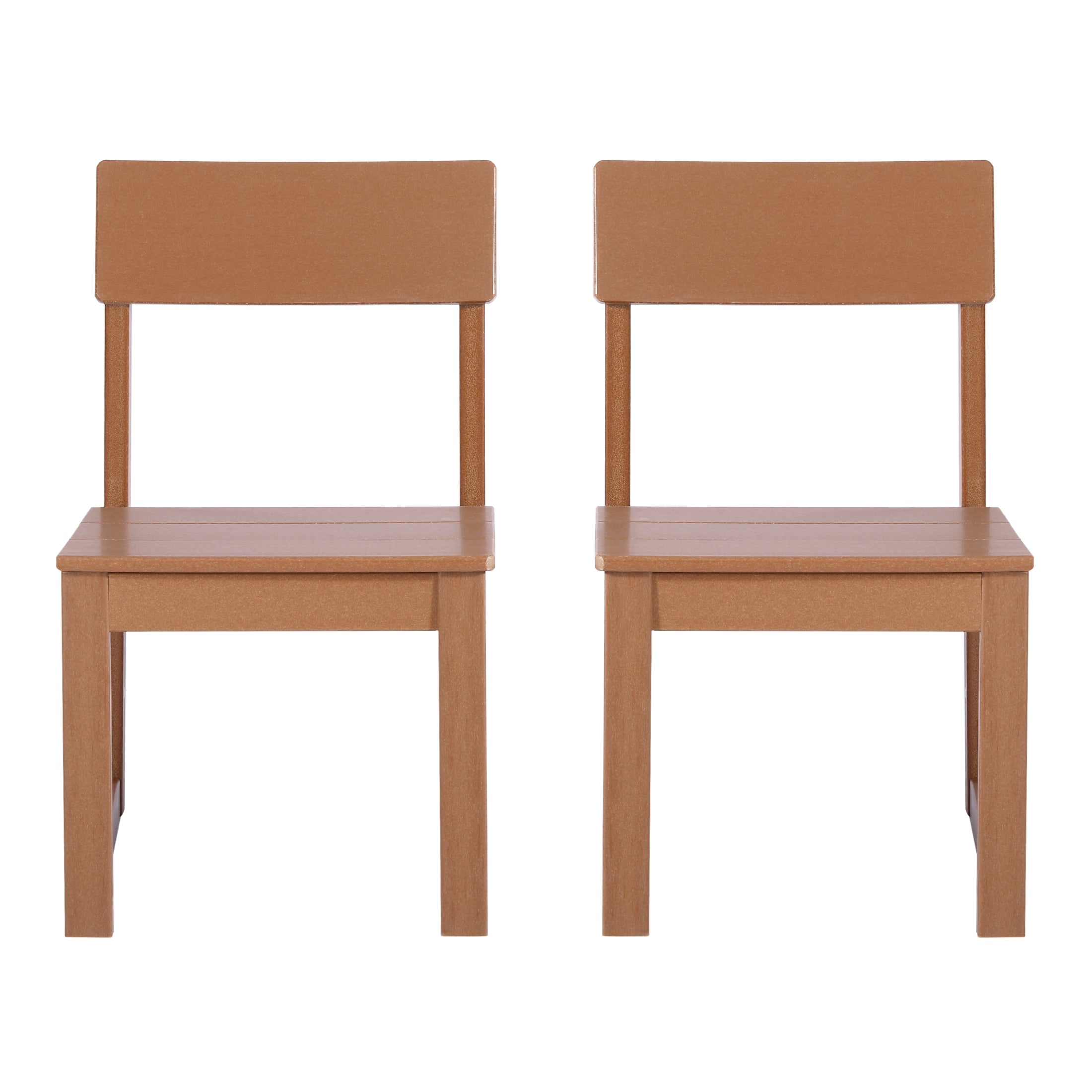 Paloma Modern HDPE Outdoor Armless Patio Dining Chairs (Set of 2)
