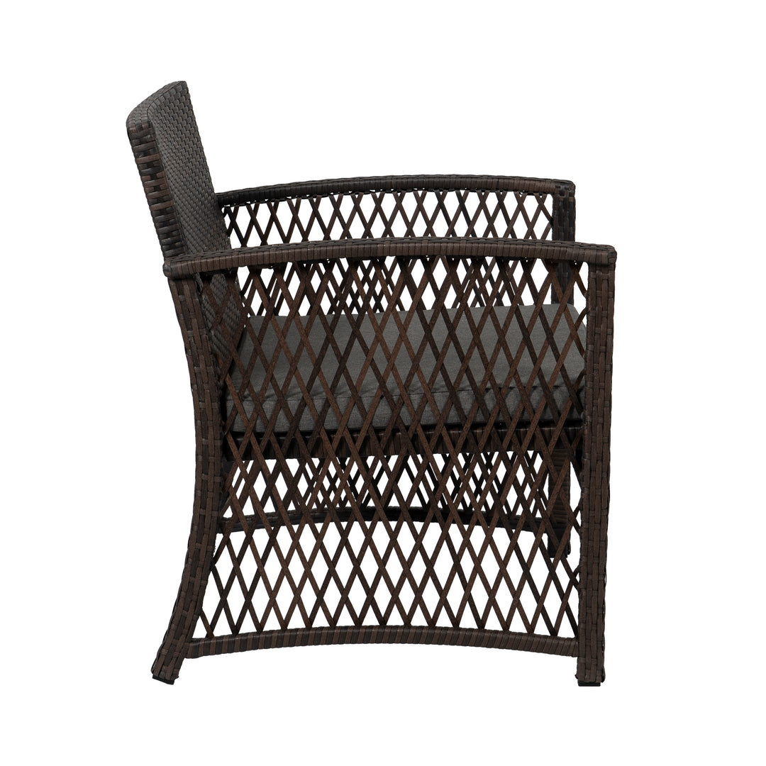 Melvi 4-Piece Outdoor Patio Wicker Conversation Set, Coffee