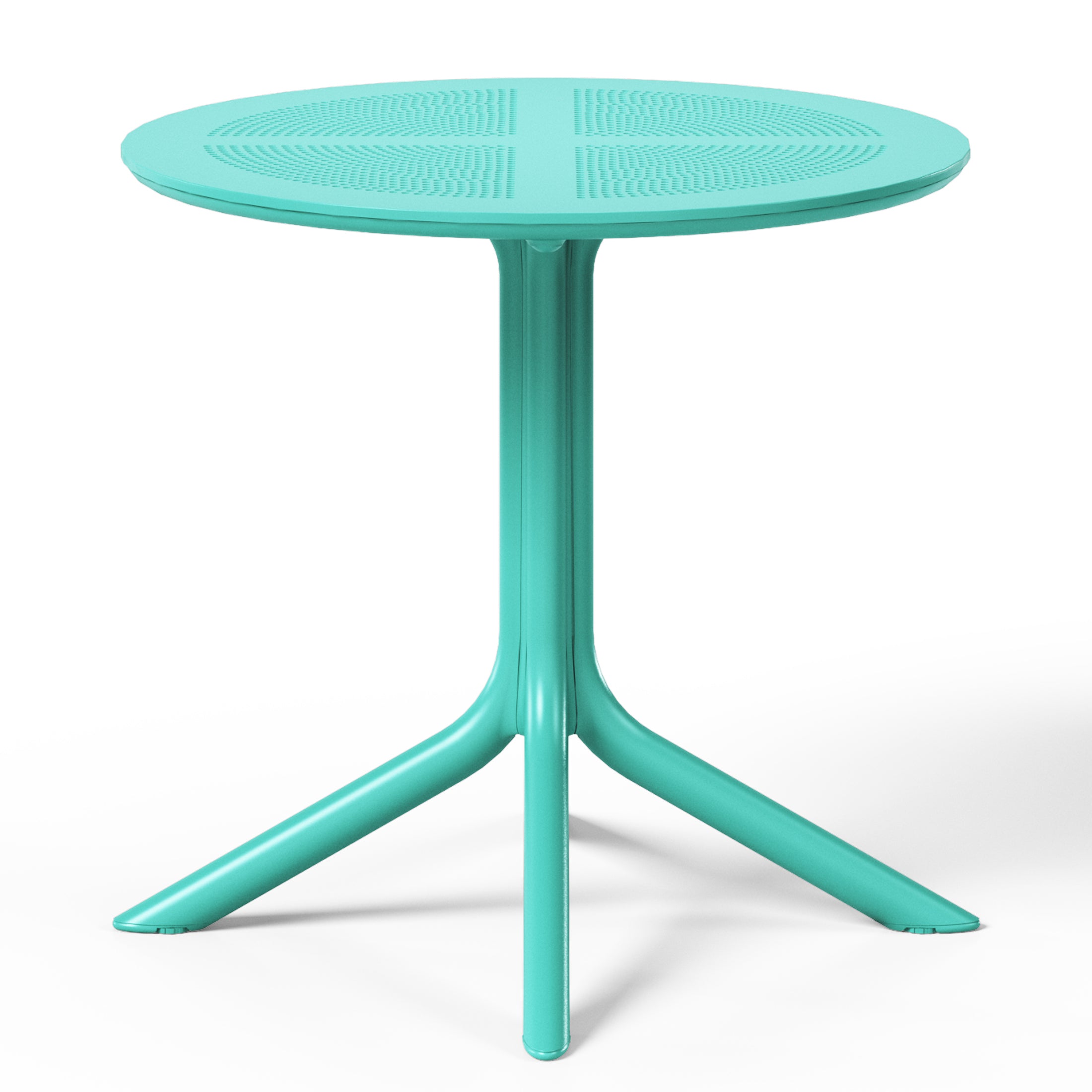 Playa 5-Piece Modern Patio Round Dining Table Set with Stackable Patio Dining Chairs
