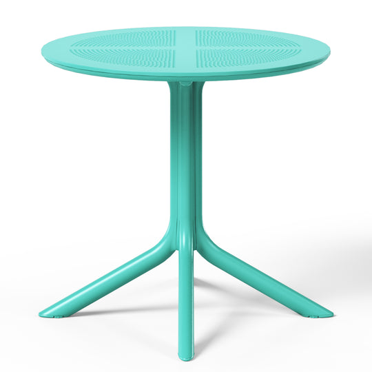 Playa 5-Piece Modern Round Patio Dining Table Set with Stackable Patio Dining Chairs