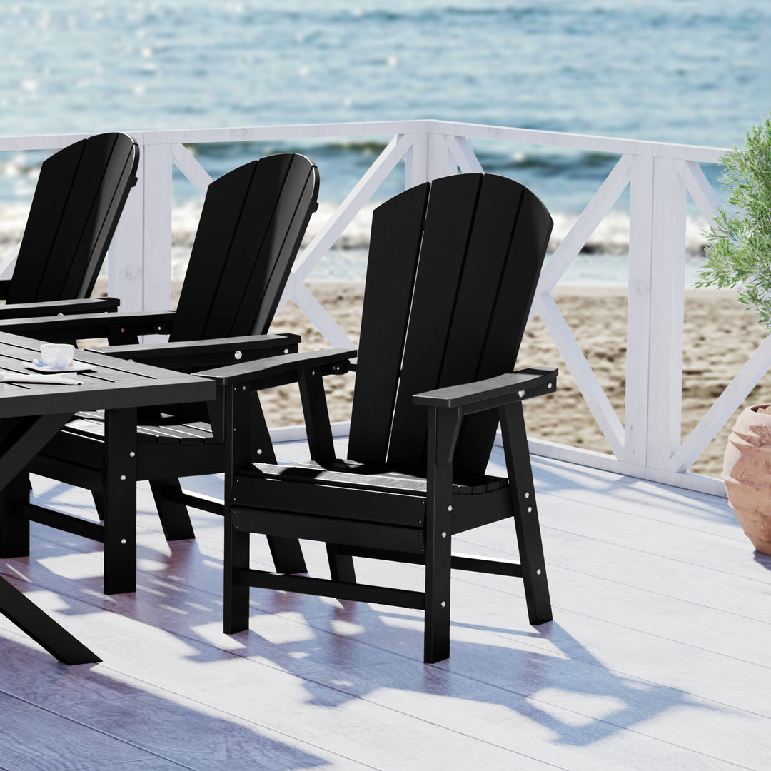 Malibu Outdoor Patio HDPE Plastic Adirondack Dining Chair