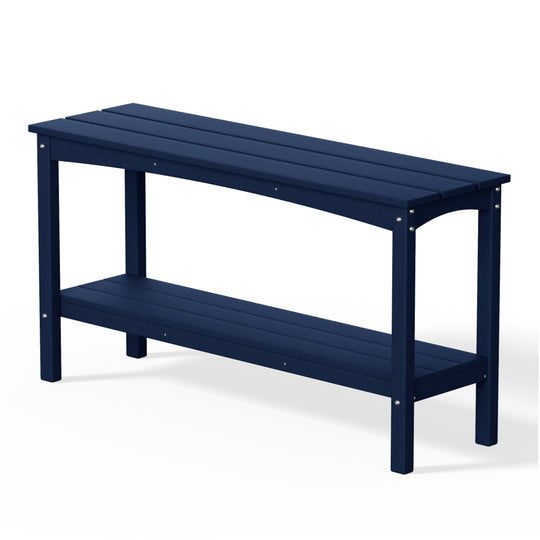 Malibu 55" Outdoor Patio HDPE Adirondack 2-Tier Shelf Console Table