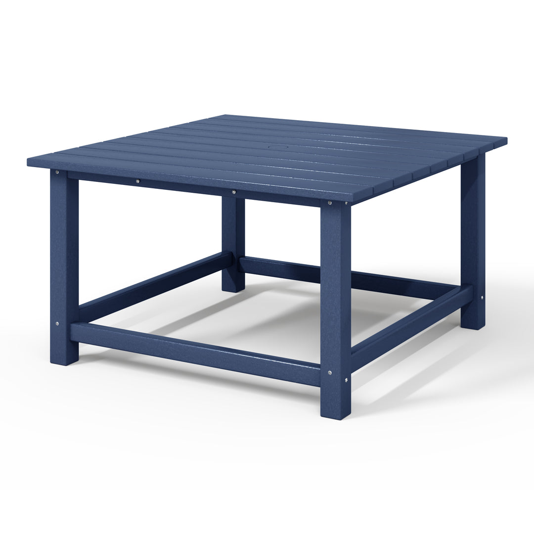 Malibu Low Outdoor HDPE Square Patio Coffee Table