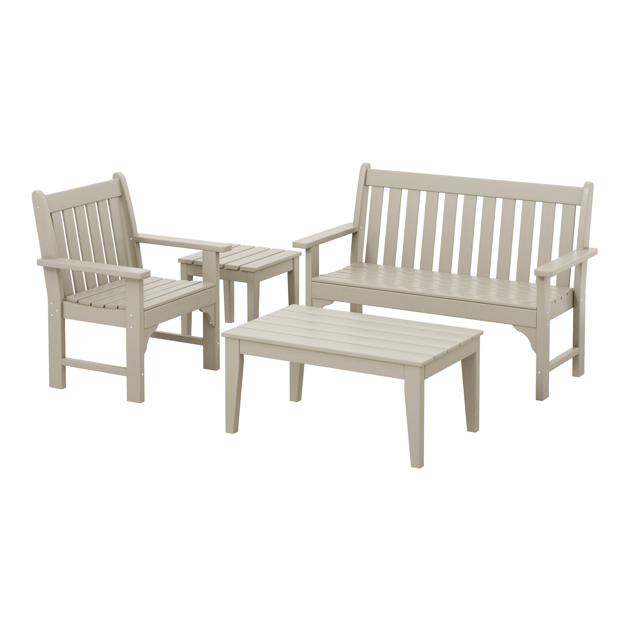 Malibu 4-Piece HDPE Outdoor Patio Furniture Couch Set