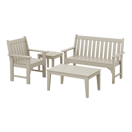 Malibu 4-Piece HDPE Outdoor Patio Furniture Couch Set