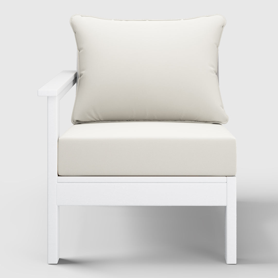 Avalon Outdoor Patio HDPE Left Arm Sectional Corner Club Chair with Patio Cushions