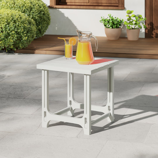 Azura Outdoor 18" HDPE Square Adirondack Patio Side Table