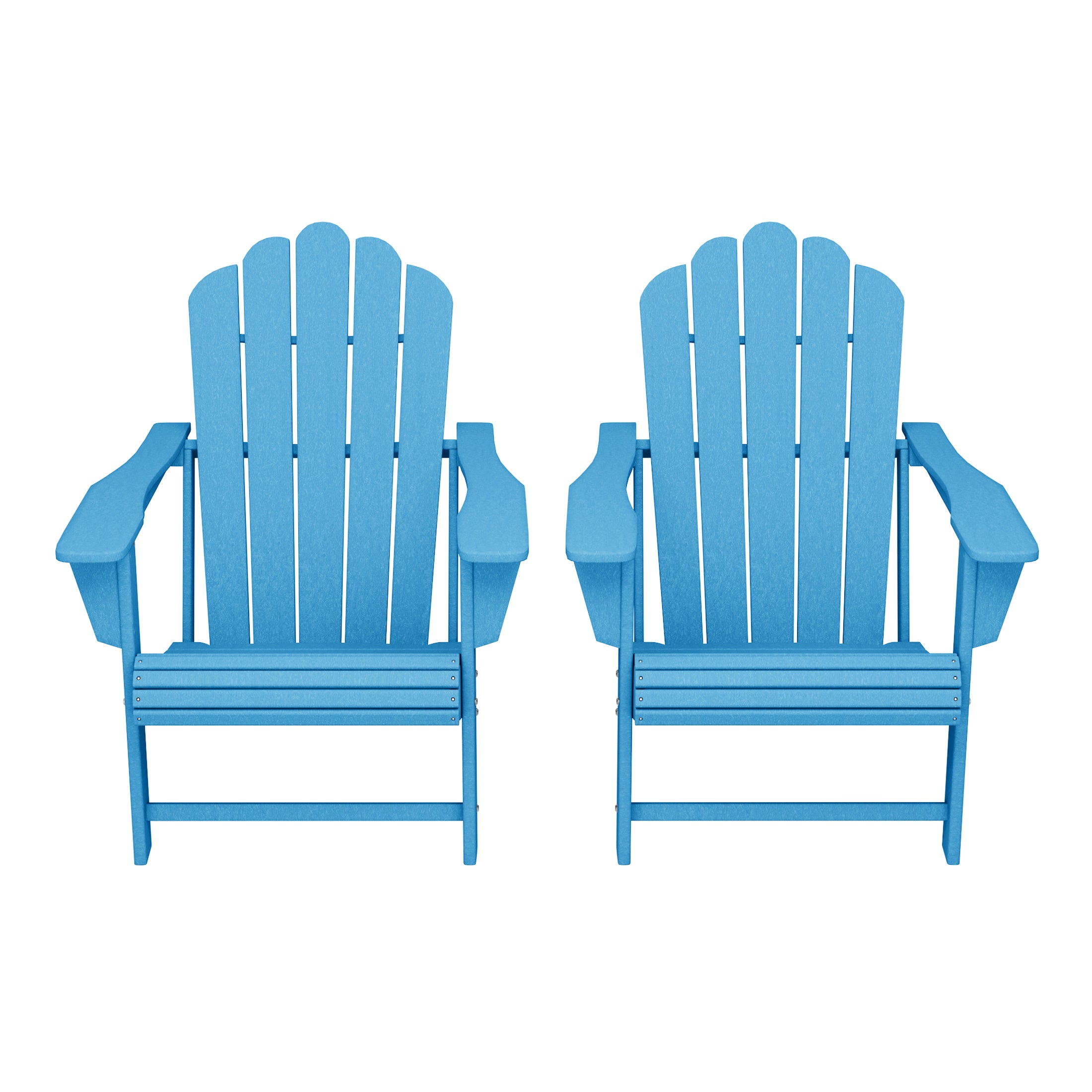 Highland Outdoor Patio HDPE Adirondack Chairs With Cup Holders (Set of 2)