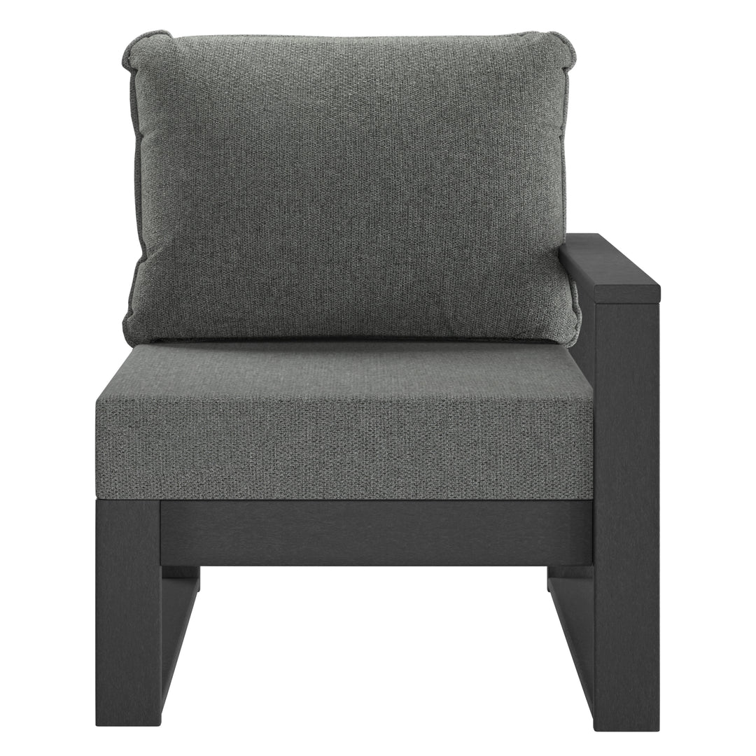 Outdoor Patio HDPE Right Arm Facing Sectional Corner Chair with Patio Cushions