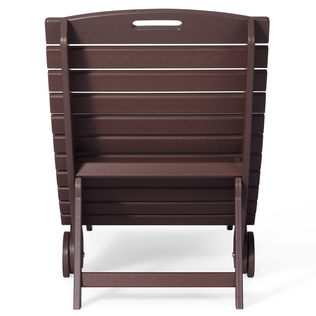 Outdoor HDPE In-Pool Patio Chaise Lounge Chair With Wheels