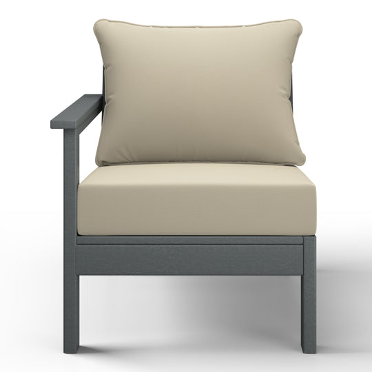Avalon Outdoor Patio HDPE Left Arm Sectional Corner Club Chair with Patio Cushions
