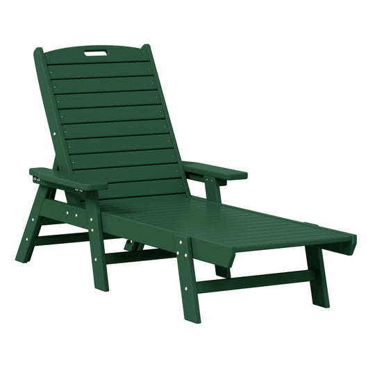Malibu Poly Reclining Chaise Lounge Set With Table