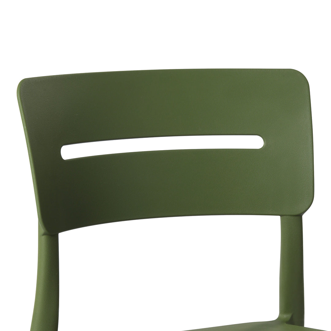 Playa Outdoor Modern Stackable Plastic Patio Dining Chairs (Set of 4)