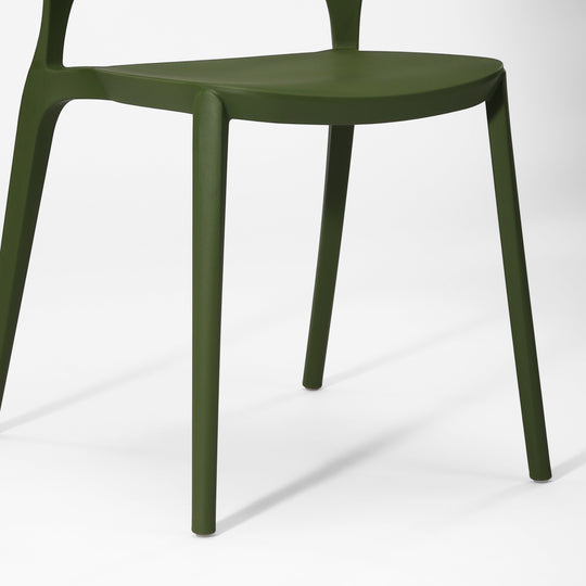 Playa Outdoor Modern Stackable Plastic Patio Dining Side Chairs (Set of 4)