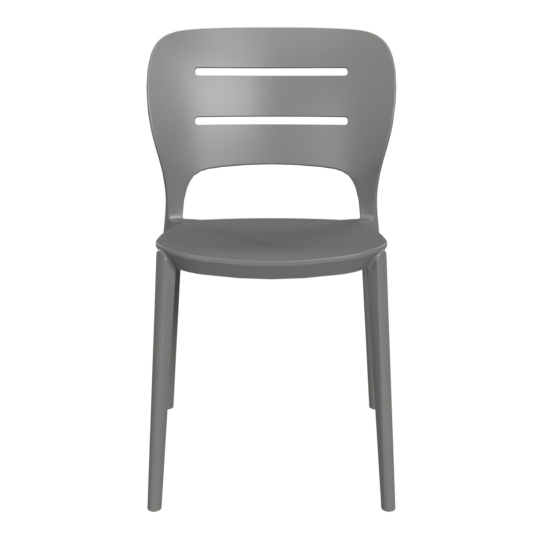 Playa Outdoor Modern Stackable Plastic Patio Dining Side Chairs (Set of 2)