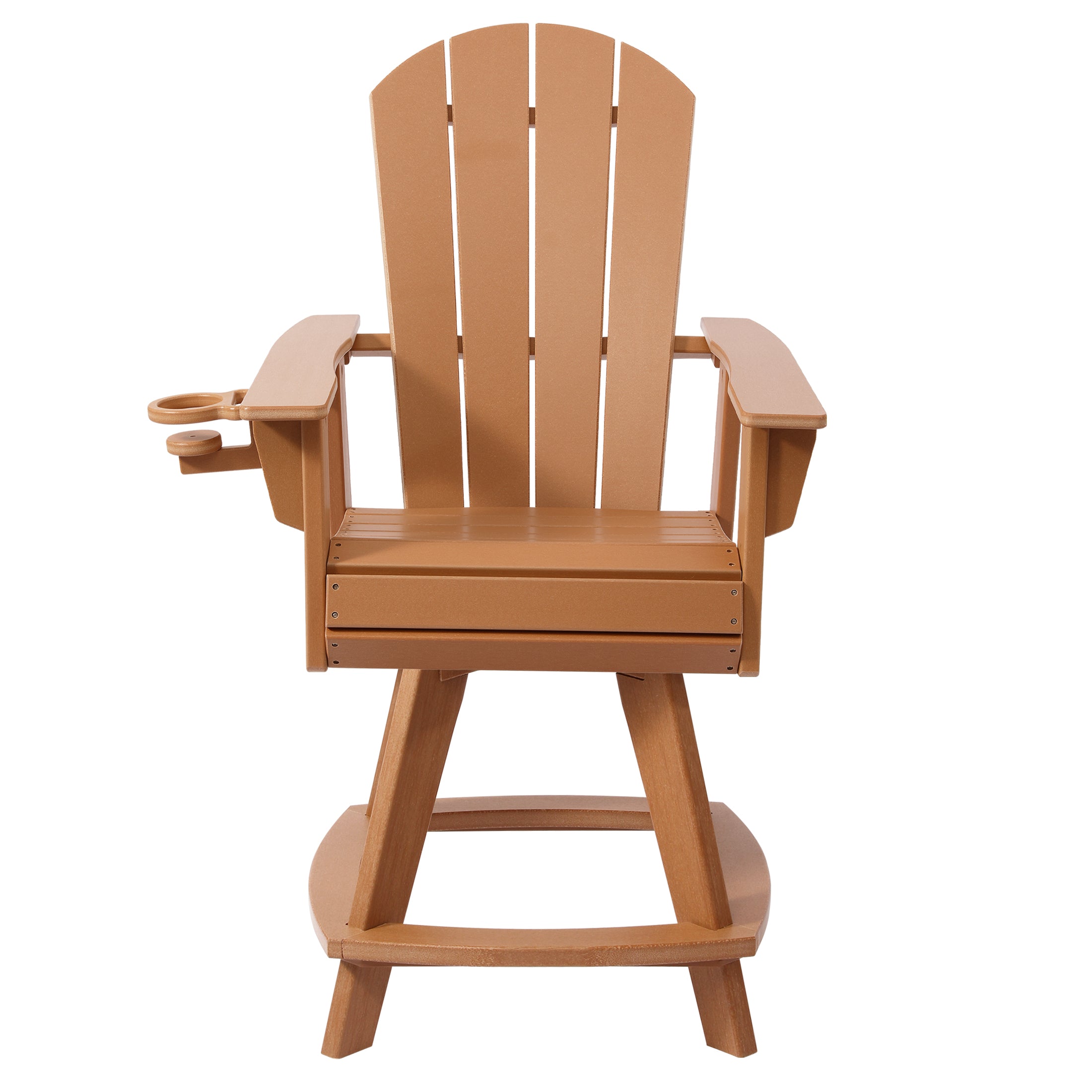 Malibu Outdoor HDPE Adirondack Swivel Counter Height Bar Chair With Cup Holder
