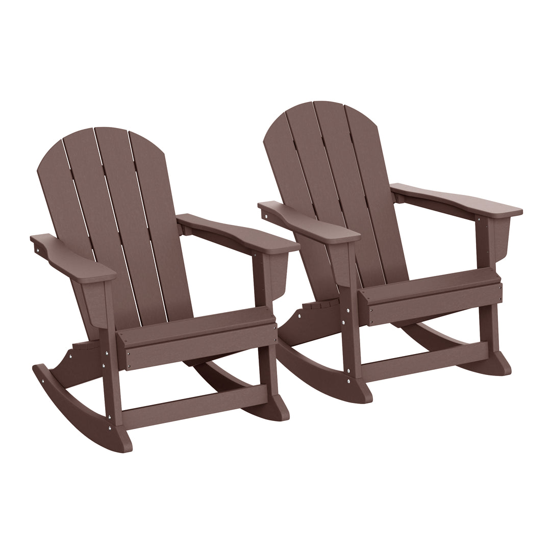 Malibu 2 piece set Outdoor / Patio Poly Adirondack rocking chairs ( 2 seater )