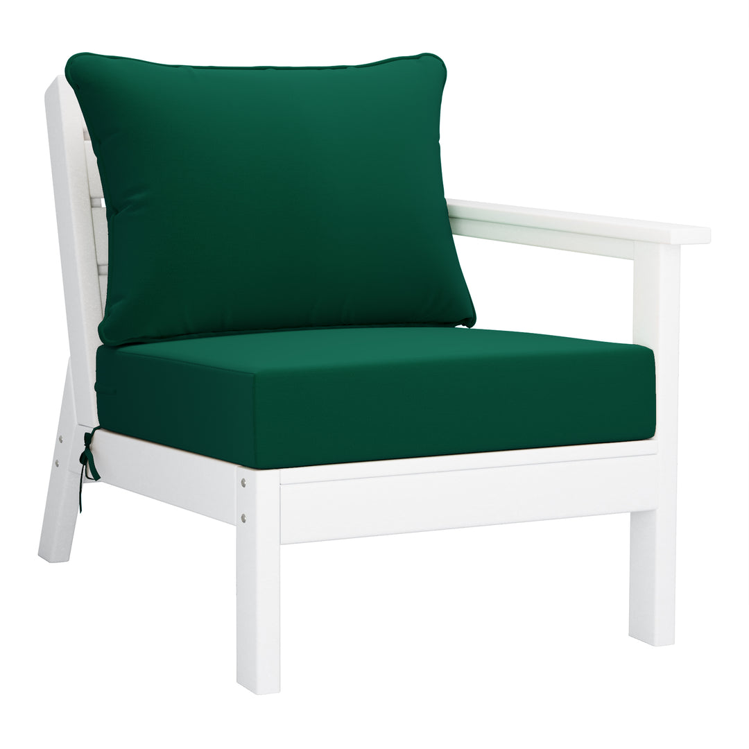 Avalon Outdoor Patio HDPE Sectional Sofa with Patio Cushions