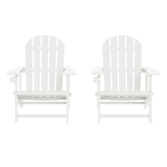 Azura Tool-Free Assembly Outdoor Patio HDPE Plastic Adirondack Chair with Cup Holder (Set of 2)