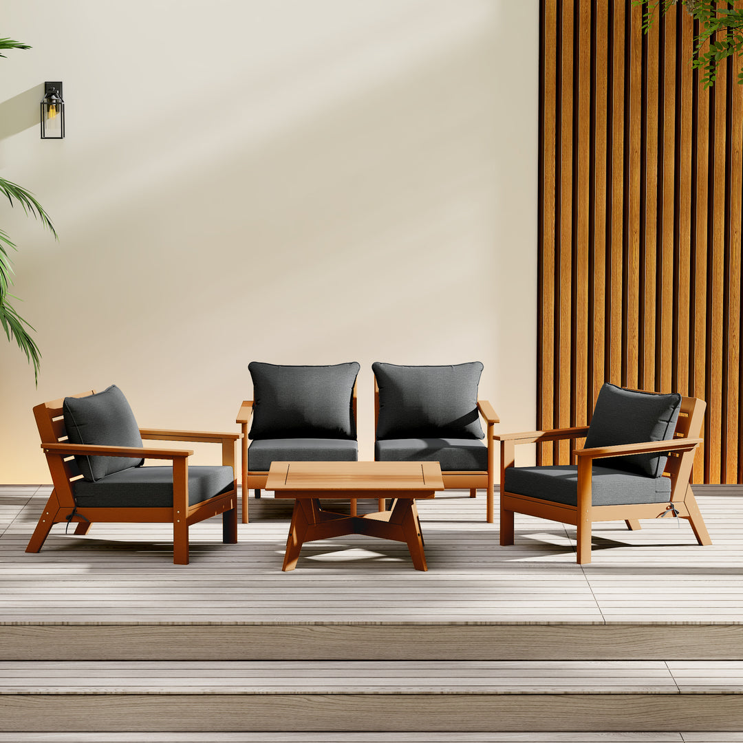Avalon Outdoor 5-Piece Modular Sectional Patio Furniture Sofa Set