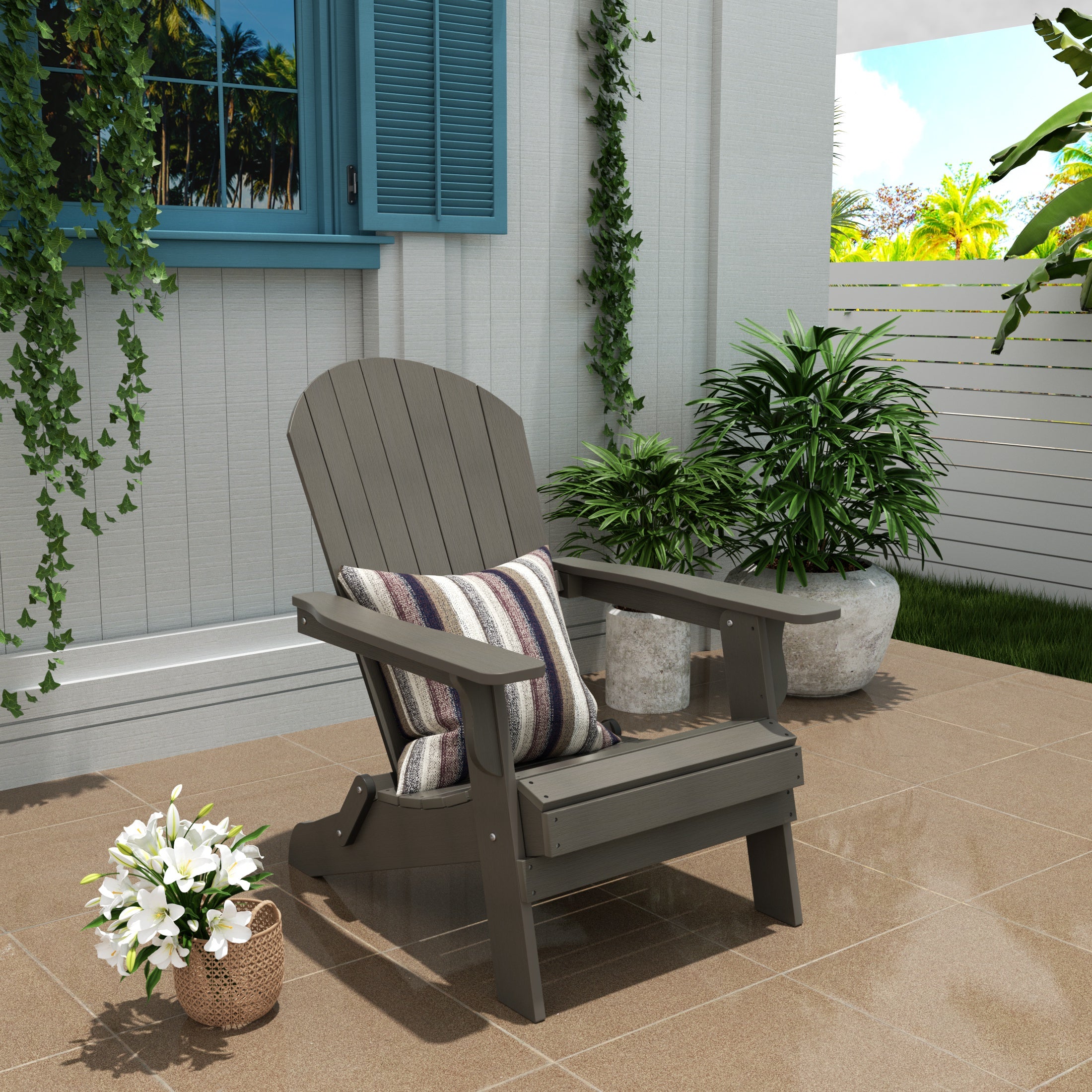 Tuscany HIPS Outdoor Patio Folding Adirondack Chair