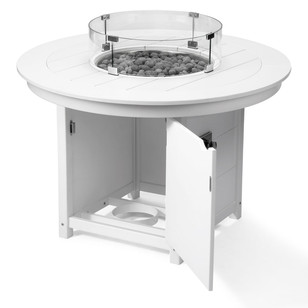 Helios 47" Modern Outdoor Patio Propane Gas Round Fire Pit Table