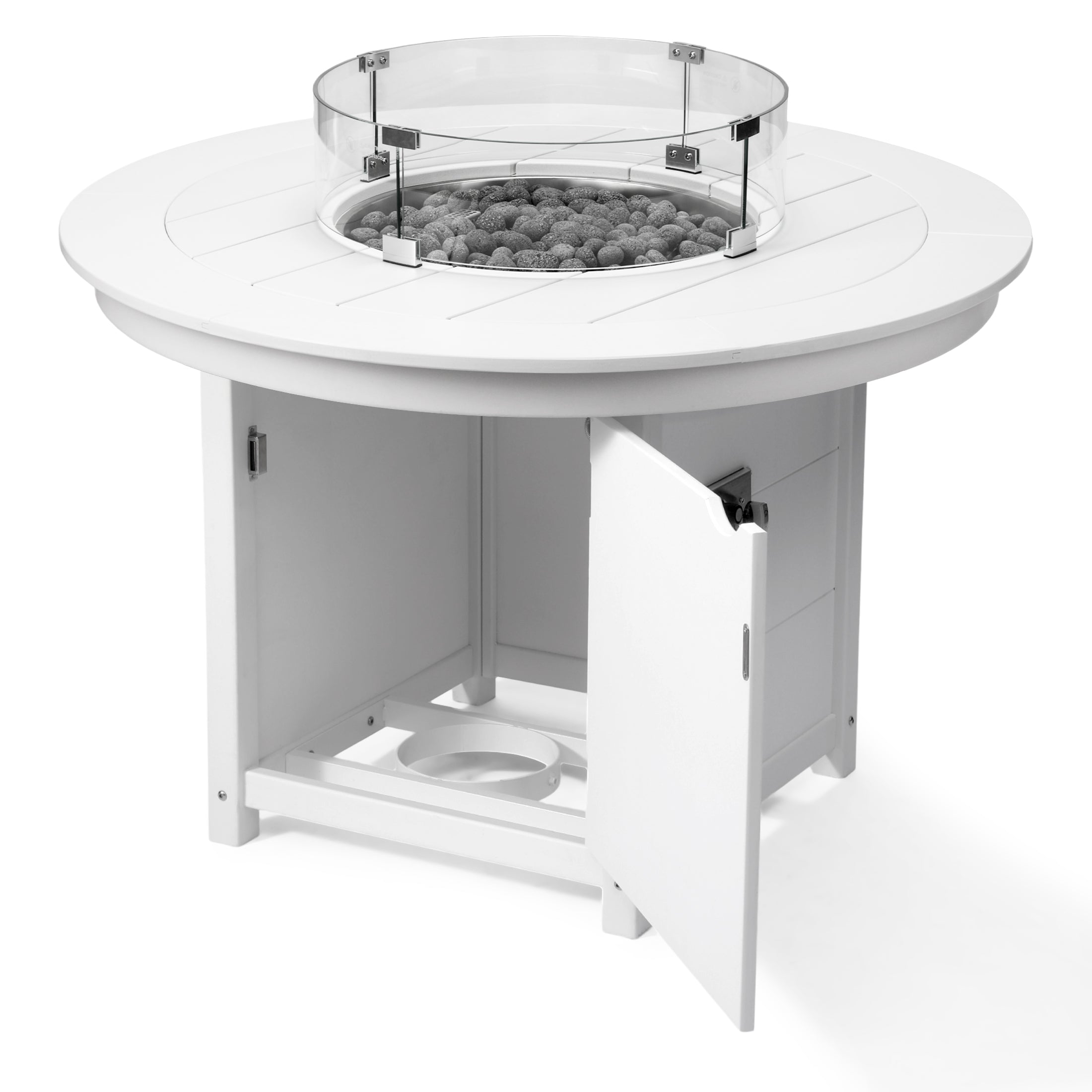 Helios 47" Modern Outdoor Patio Propane Gas Round Fire Pit Table