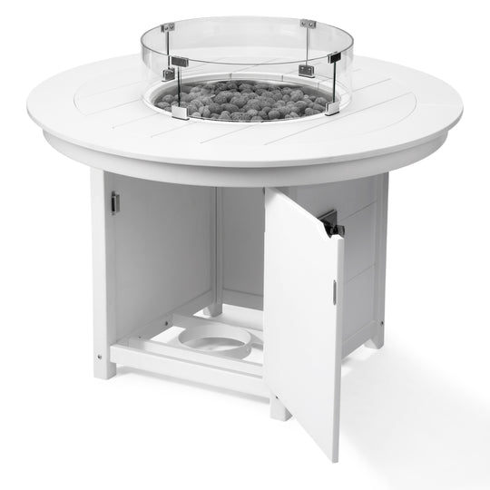 Helios 47" Modern Outdoor Patio Propane Gas Round Fire Pit Table