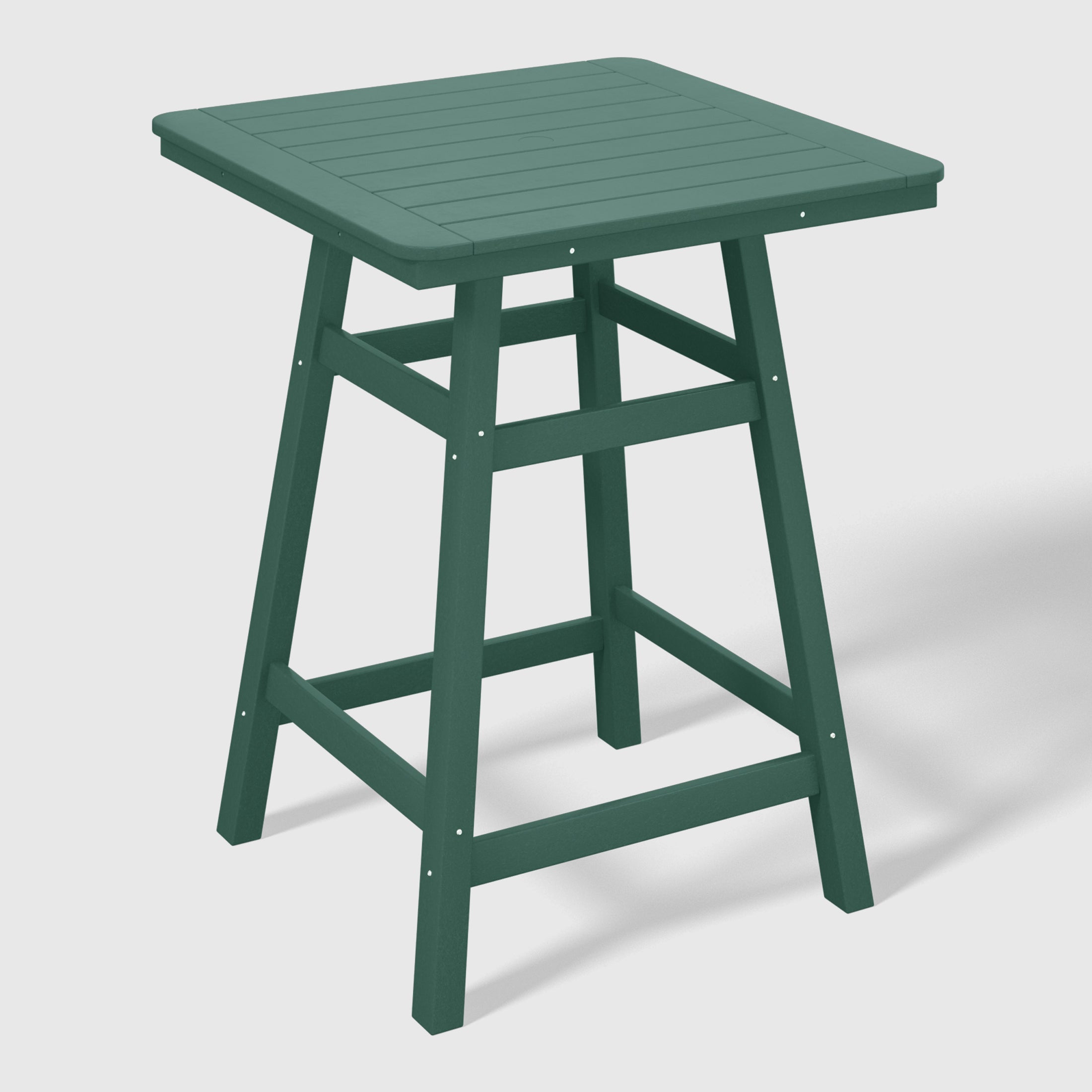 Malibu 30" Square Outdoor Patio Counter High Bistro Bar Table With Umbrella Hole