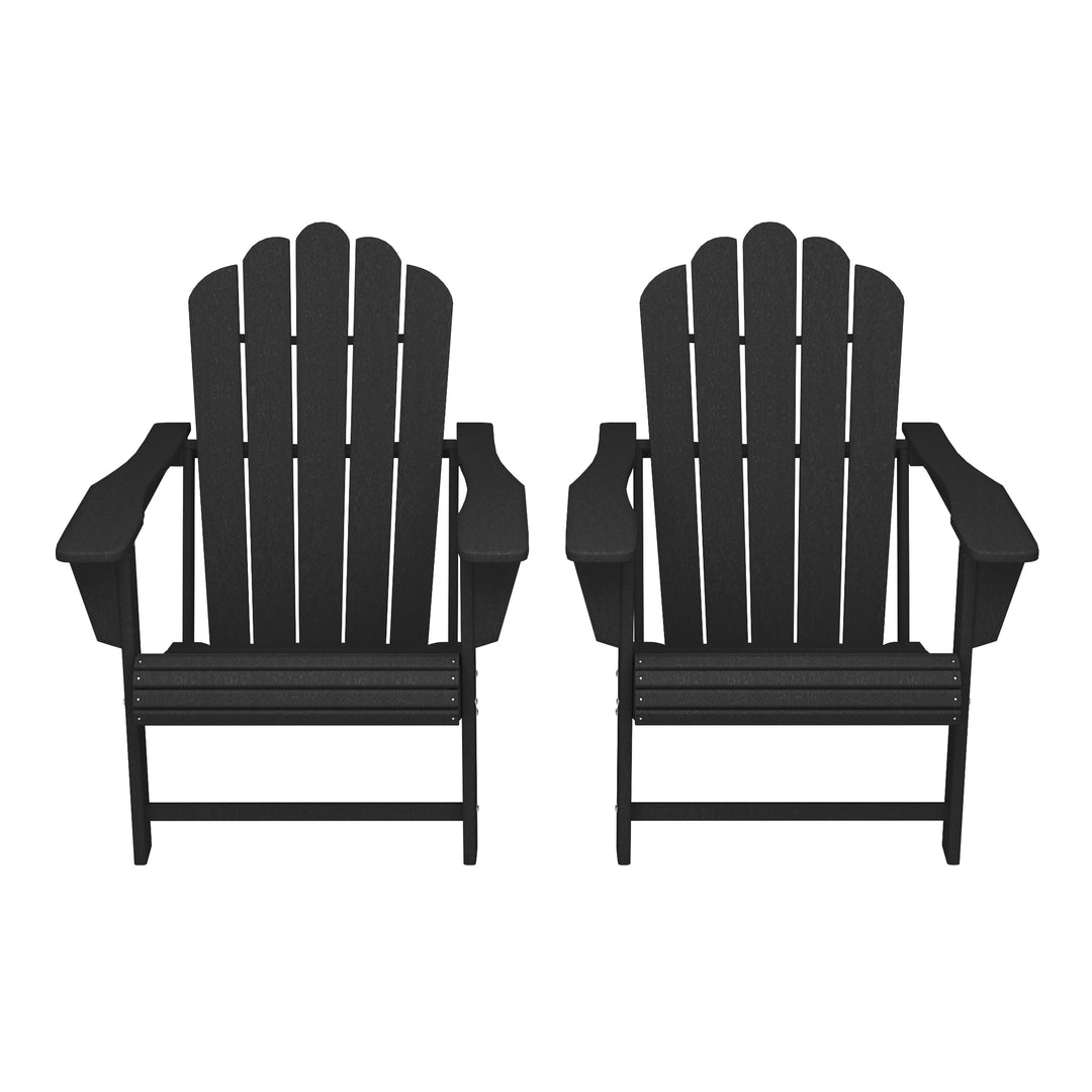 Highland Outdoor Patio HDPE Adirondack Chairs With Cup Holders (Set of 2)