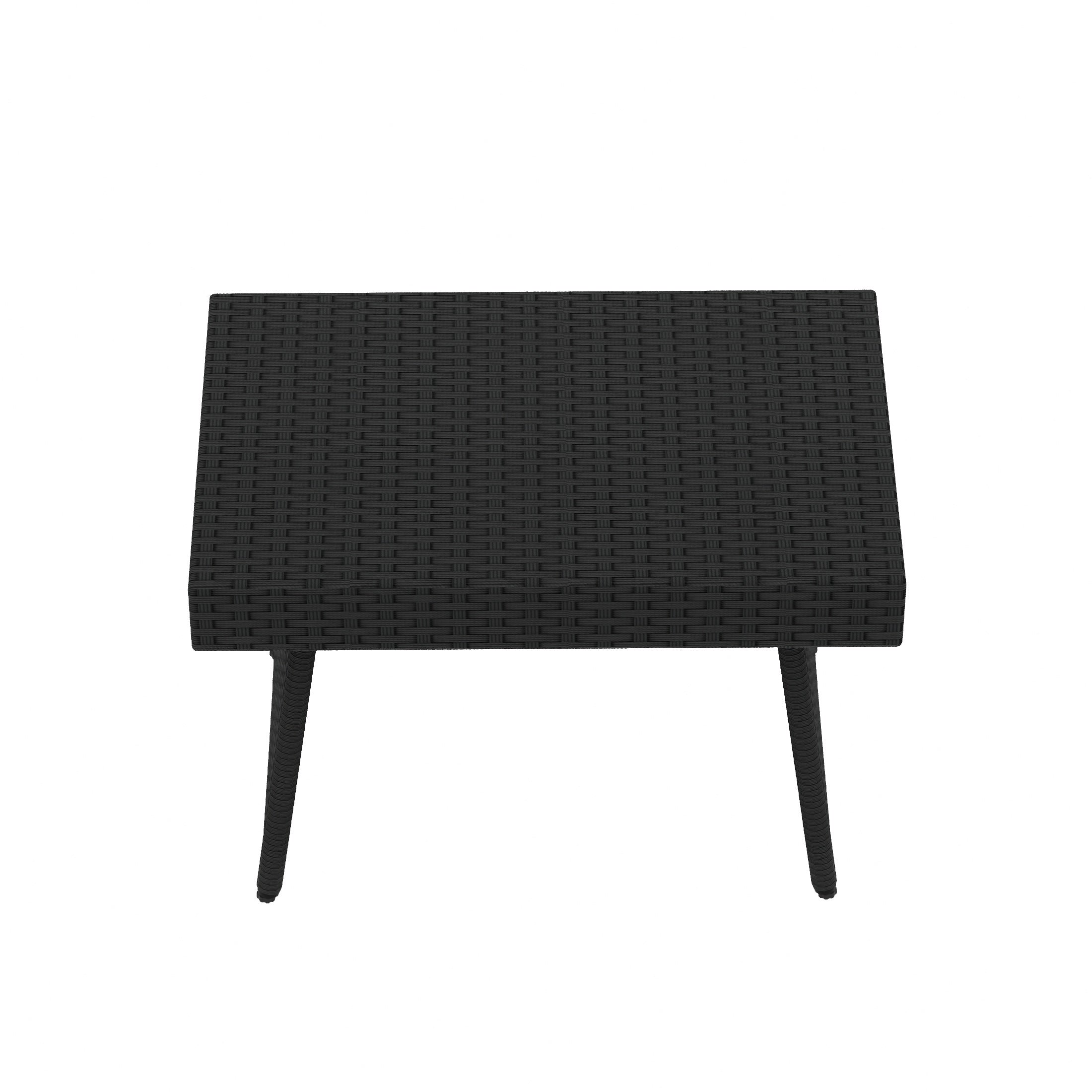 Coastal Plastic Rattan Wicker Outdoor Patio Folding Side Table