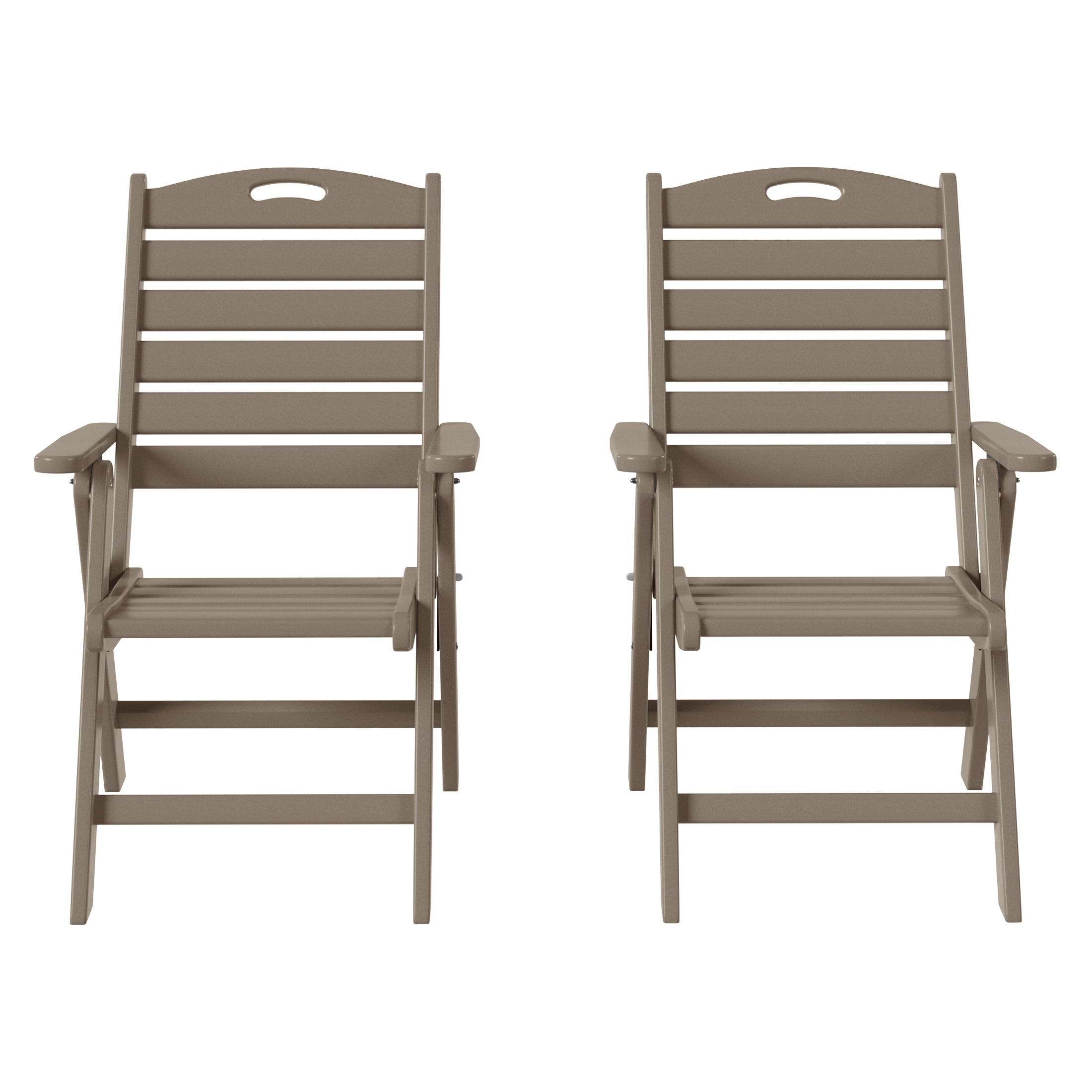 Azura HDPE Adjustable Highback Folding Outdoor Patio Dining Chairs Set of 2