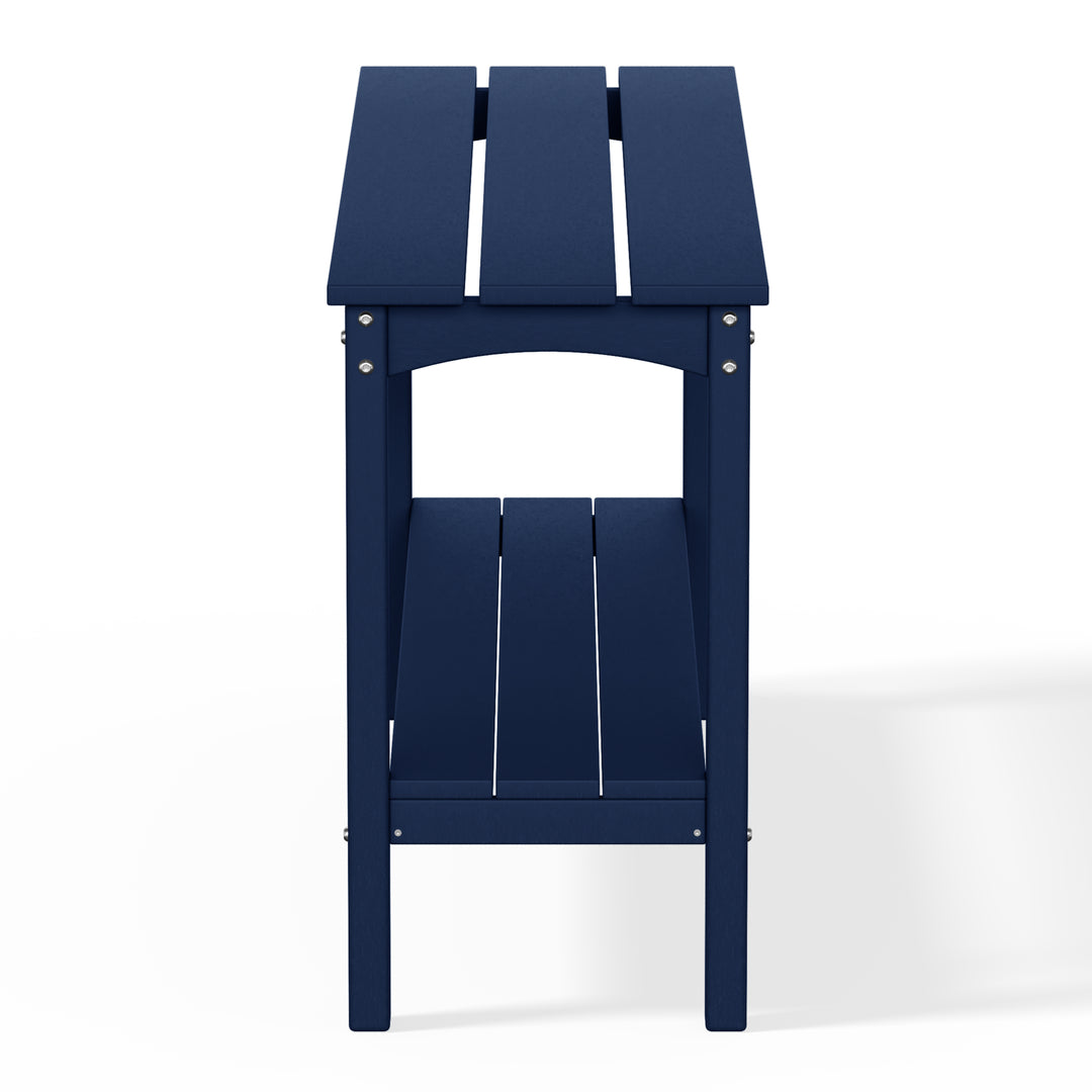 Malibu 55" Outdoor Patio HDPE Adirondack 2-Tier Shelf Console Table