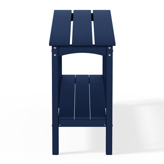 Malibu 55" Outdoor Patio HDPE Adirondack 2-Tier Shelf Console Table