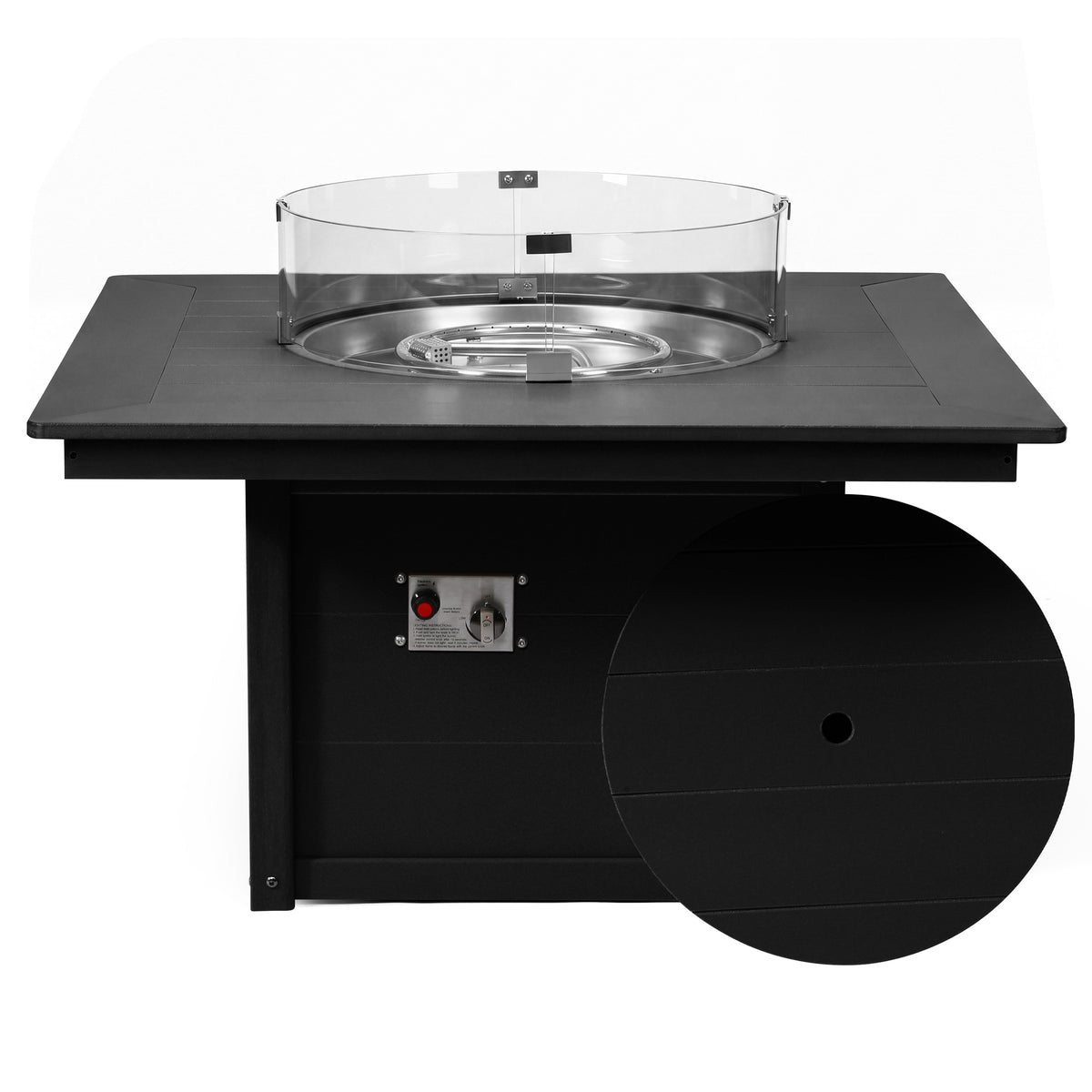 Helios 42" Modern Outdoor Patio Propane Square Fire Pit Table