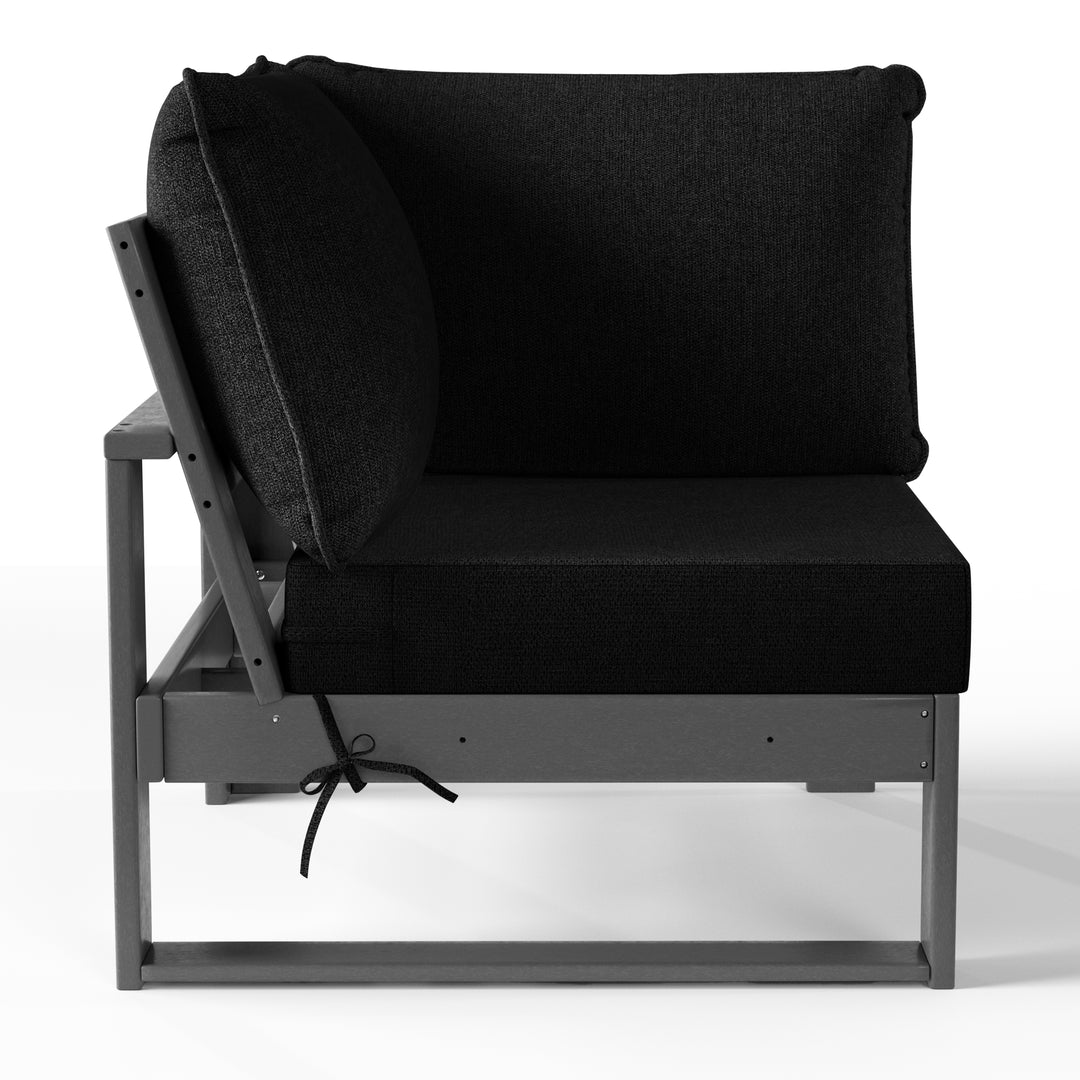 Outdoor HDPE Sectional Corner Sofa Seat with Water-Proof Cushions