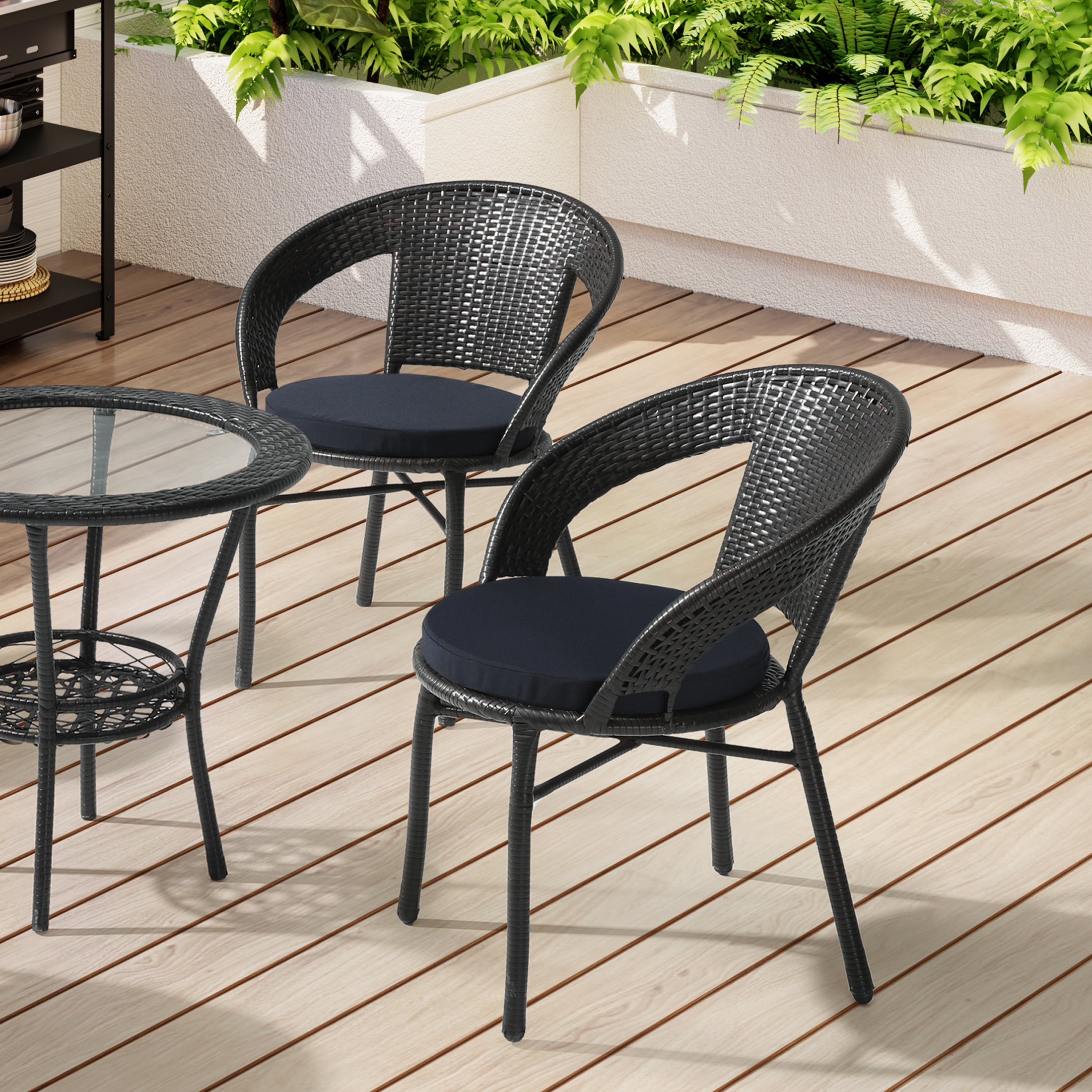 Solace Outdoor Patio Kitchen Dining Chair Seat Cushions Set of 4