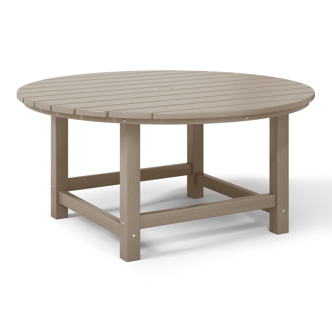 Malibu Low Outdoor HDPE Round Patio Coffee Table