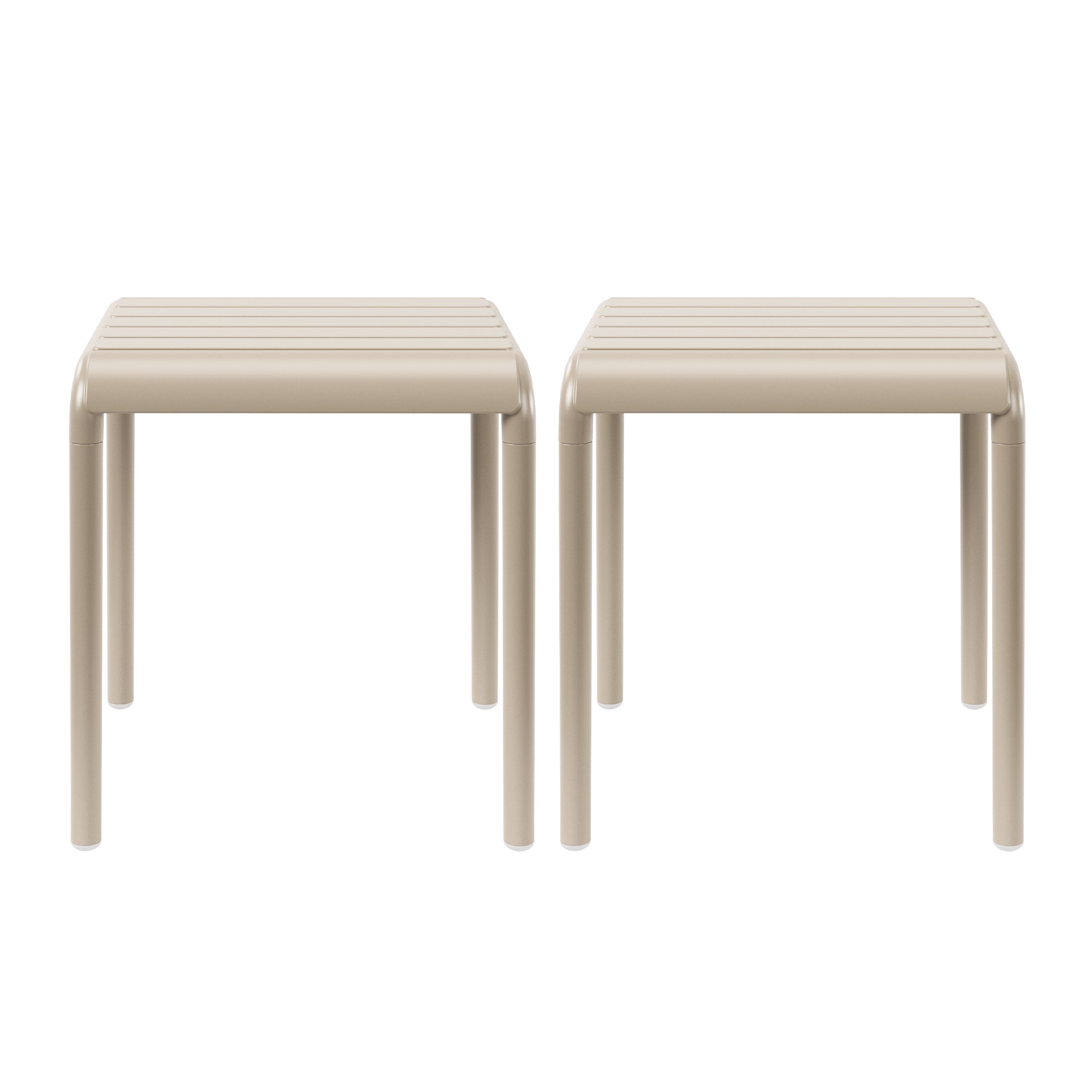 Playa Plastic Modern Outdoor Patio Accent Side Tables (Set of 2)