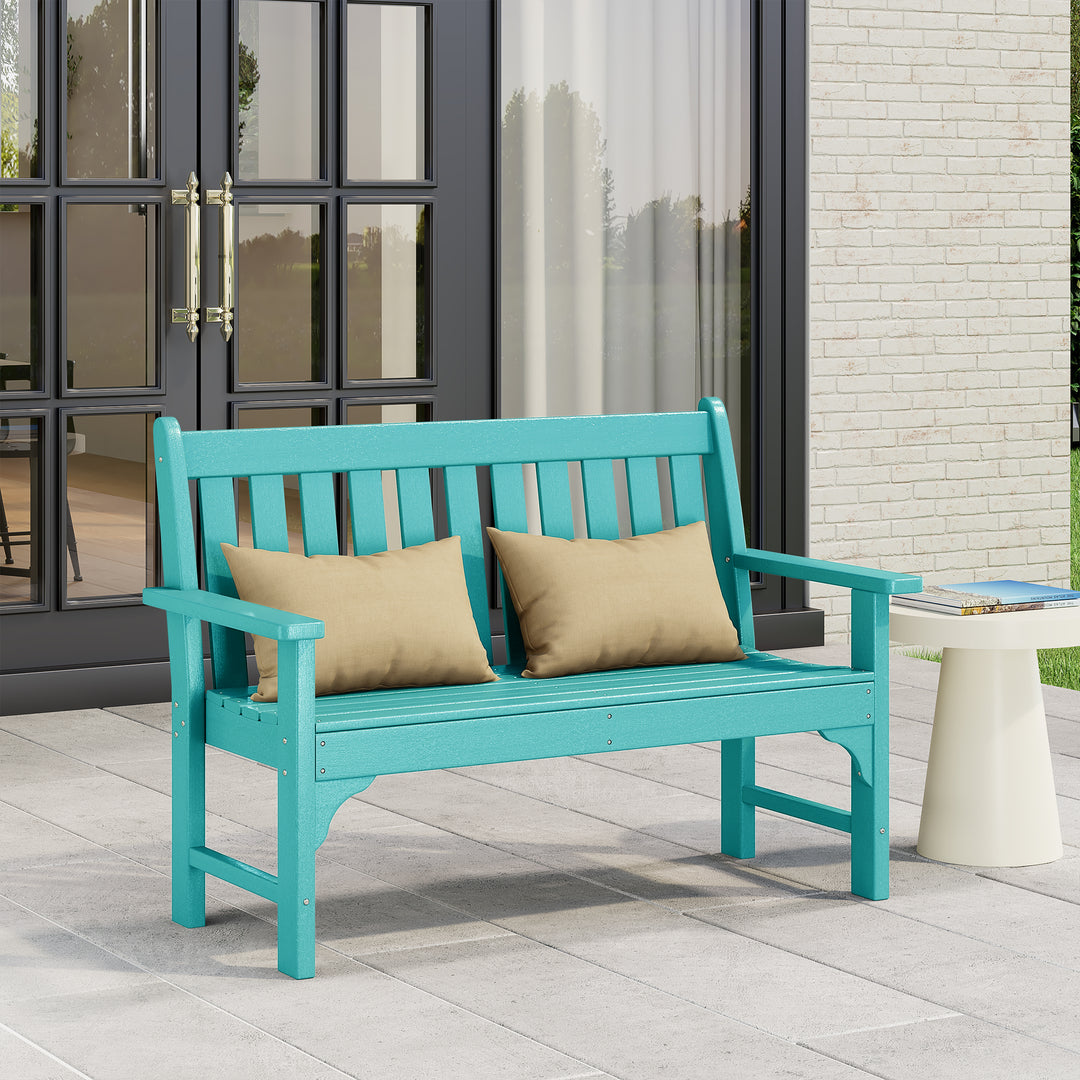 Malibu Outdoor 2-Person All-Weather HDPE Front Porch Garden Bench
