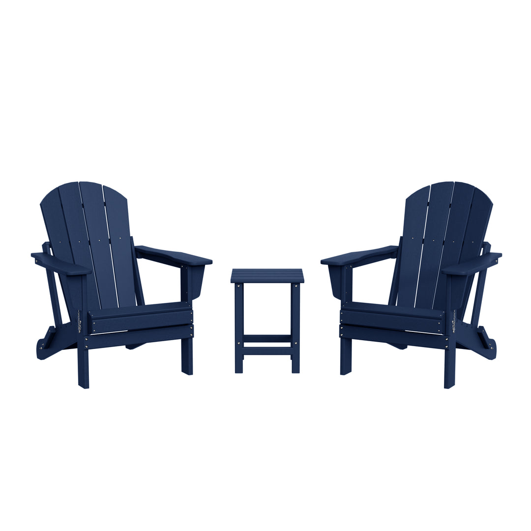Malibu 3-Piece set Outdoor / Patio Poly Adirondack chair set with a side table ( 2 seater )