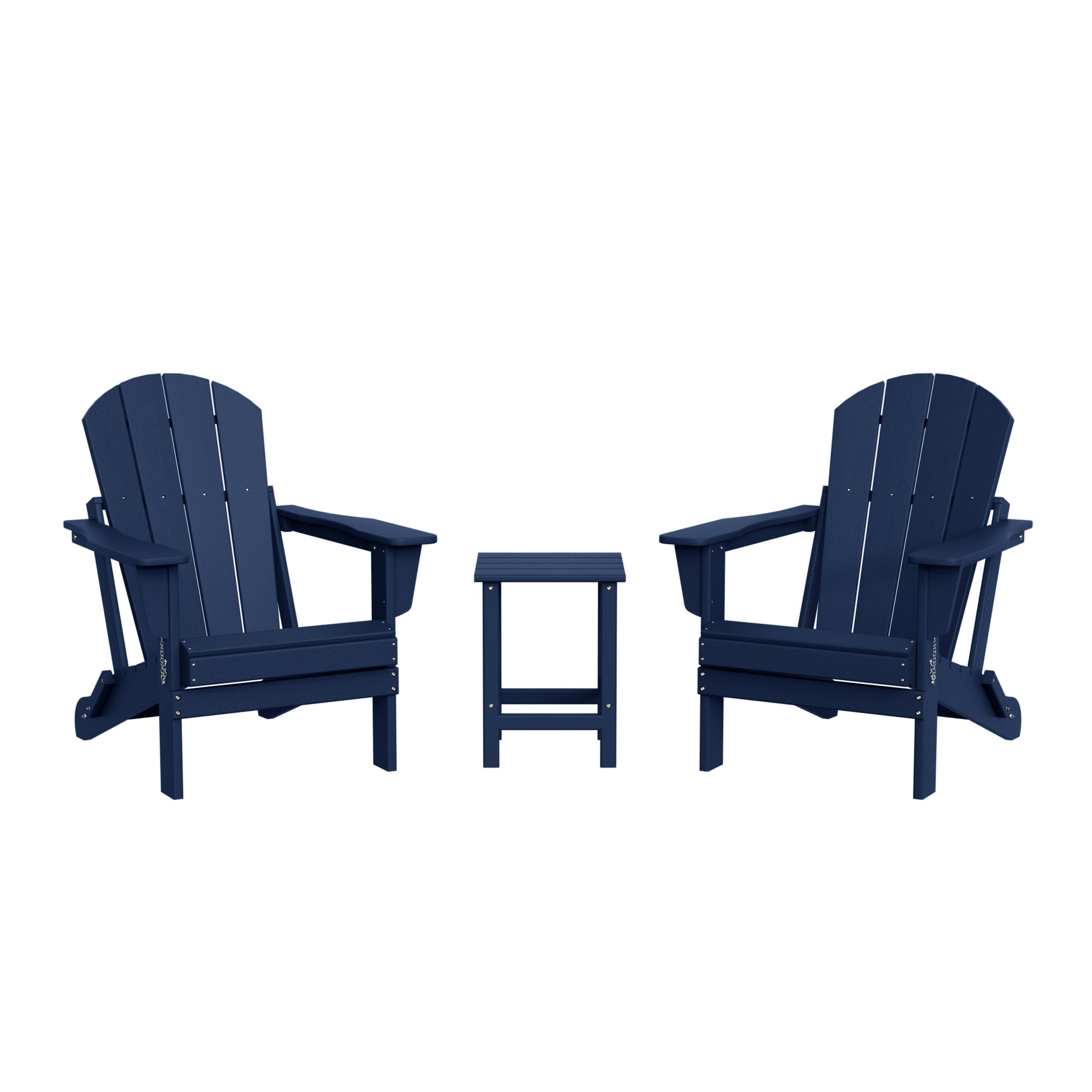 Malibu 3-Piece set Outdoor / Patio Poly Adirondack chair set with a side table ( 2 seater )