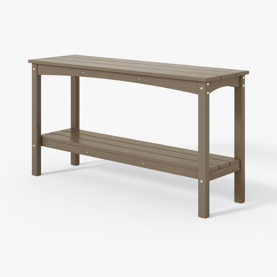 Malibu 55" Outdoor Patio HDPE Adirondack 2-Tier Shelf Console Table