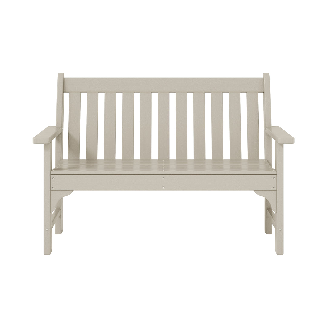 Malibu Outdoor 2-Person All-Weather HDPE Front Porch Garden Bench